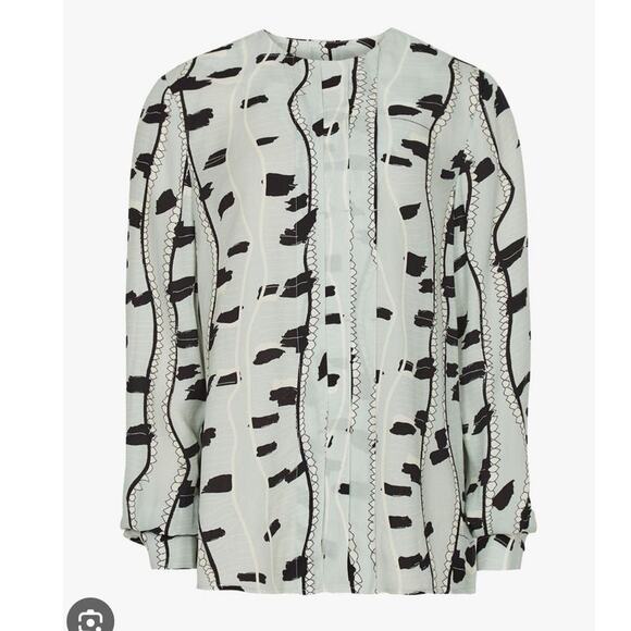 Reiss Sienna Snake Print Long Sleeve Top Size 4 Cream Multi - Picture 8 of 11